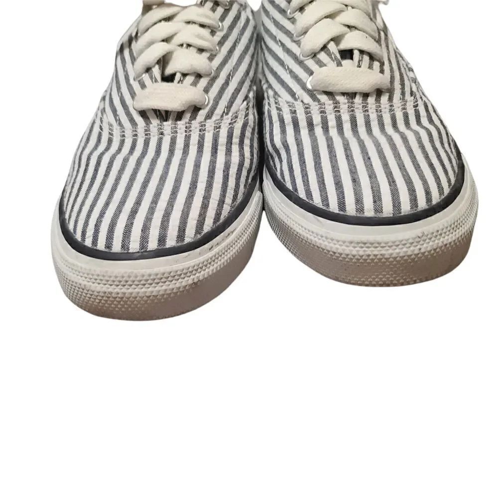 Sperry Pinstriped Topsider Sneaker Blue & White 9.5 - Picture 5 of 9